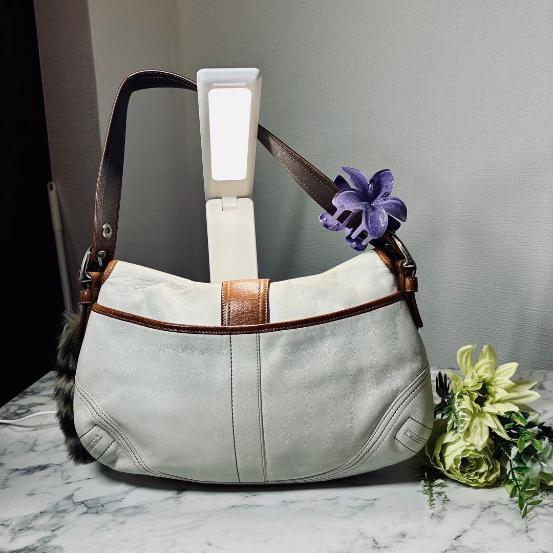 美品✨ COACH ソーホー 本革 レザー バイカラー ワンショルダー バッグ