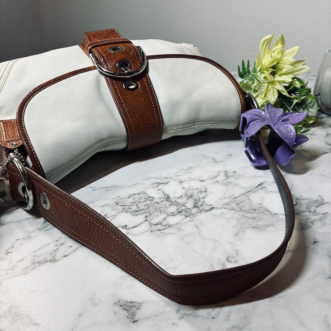美品✨ COACH ソーホー 本革 レザー バイカラー ワンショルダー バッグ