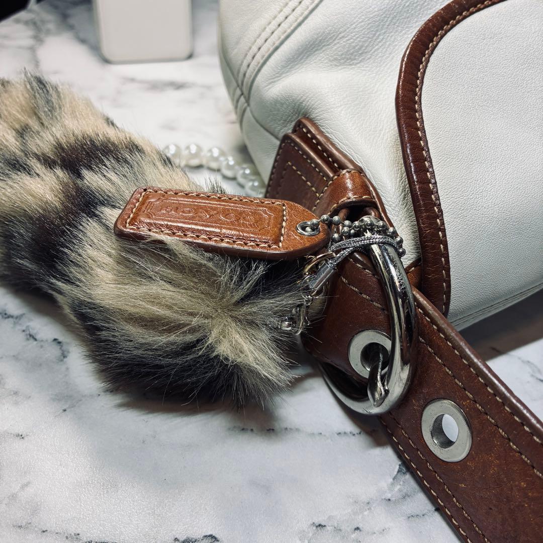 美品✨ COACH ソーホー 本革 レザー バイカラー ワンショルダー バッグ