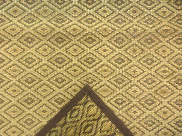 添島勲商店 国産 い草花ござ ラグマット 約174×174cm No925