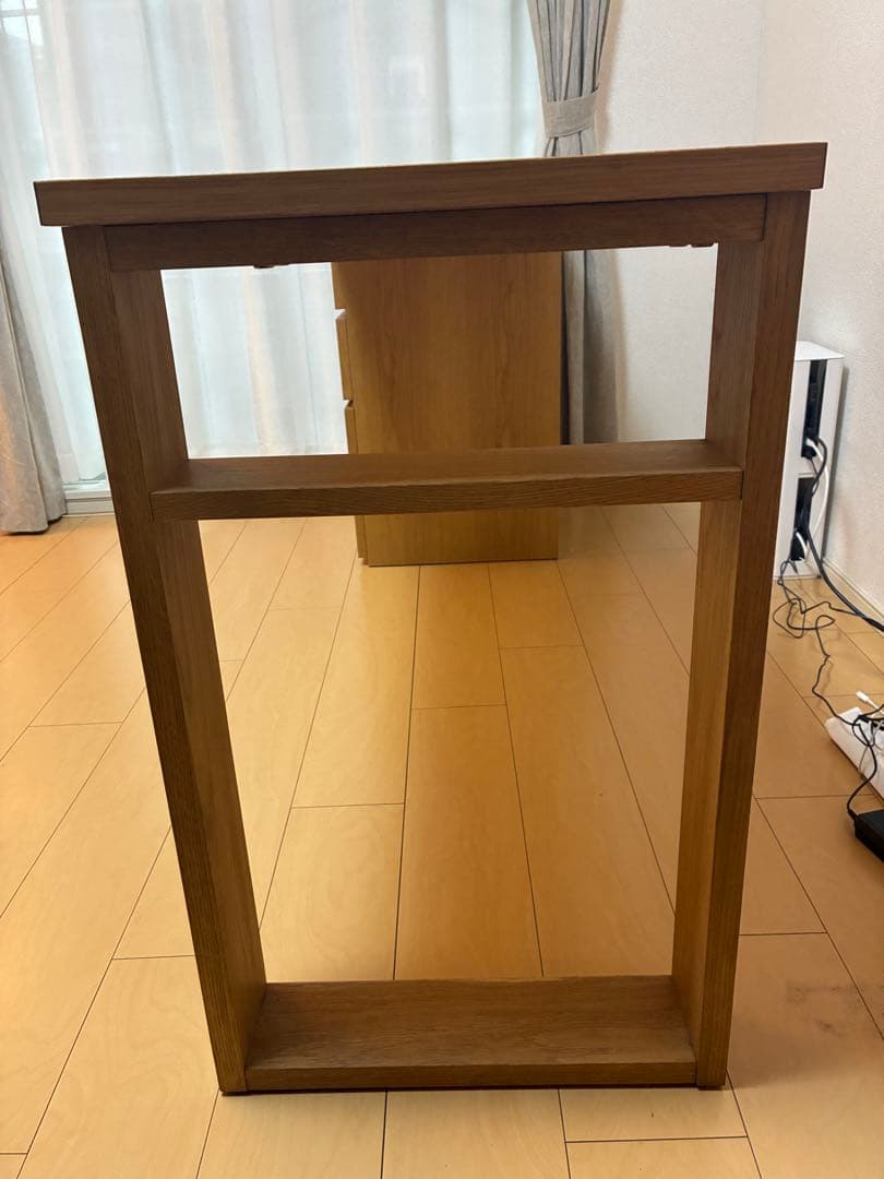 Shin ACTUS ナチュラルウッドデスク 引き出し付き