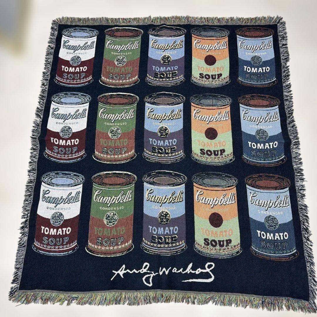 キャンベルスープ　マルチカバー　ソファカバー　ラグ 151x133
