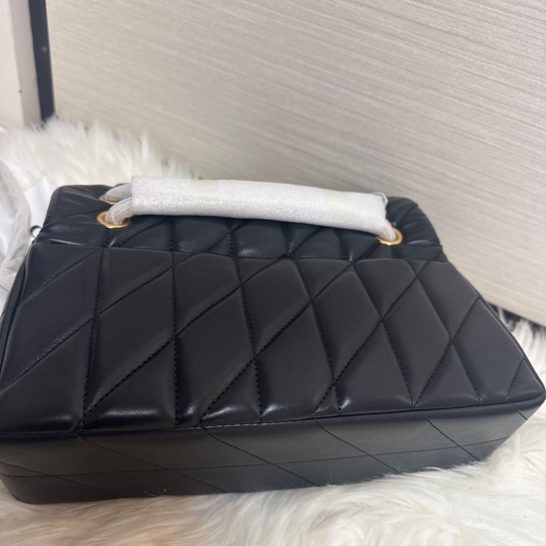 COACH ブラック キルティング ショルダーバッグ26cm