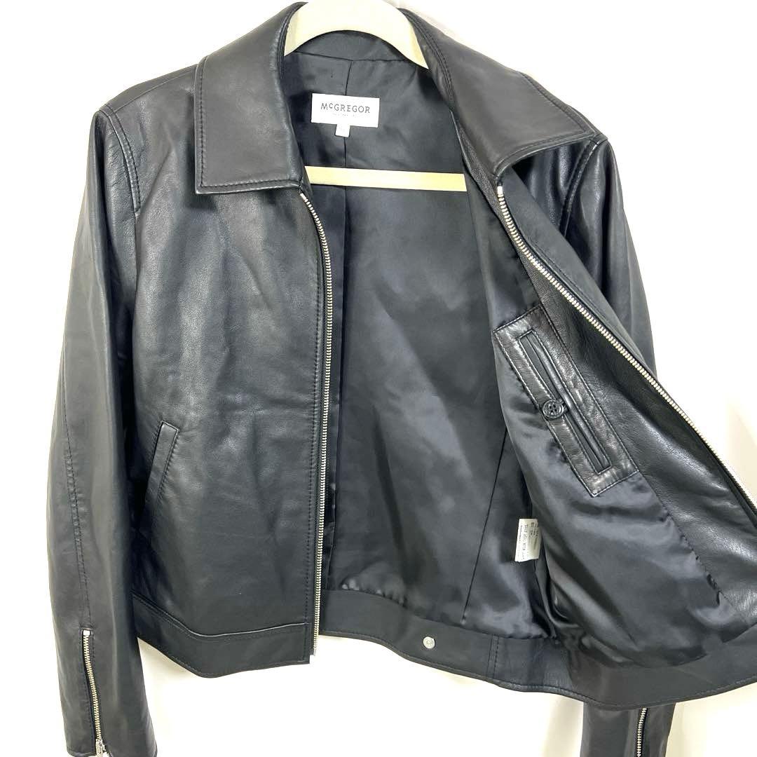 美品McGREGOR ライダースジャケット　革ジャン　レザージャケット　ブラック