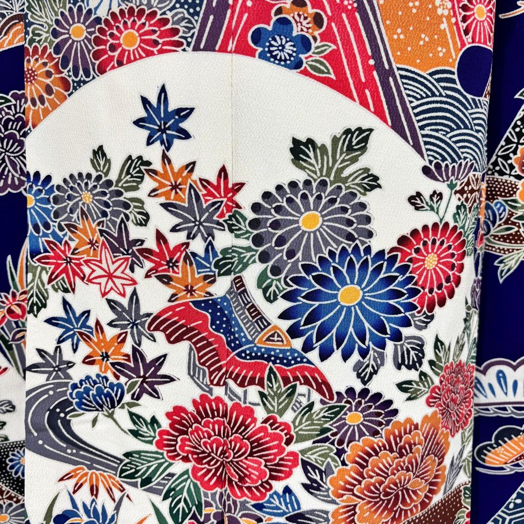 振袖フルセット　7点セット　長襦袢付き　身丈158 青　成人式　前撮り　f26