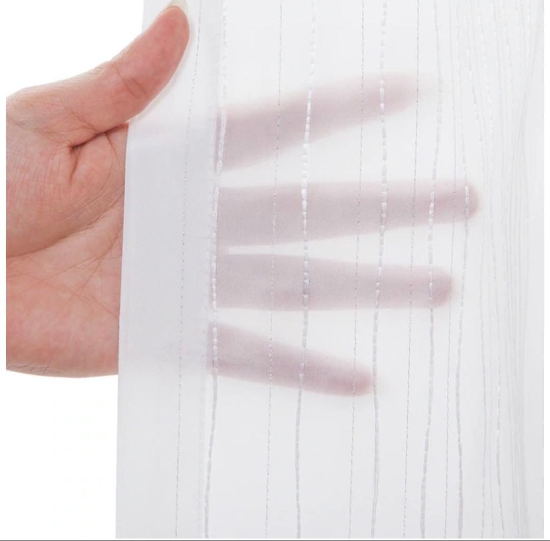 【美品】丈259cm ニトリ　オーダーレースカーテン　白　両開き