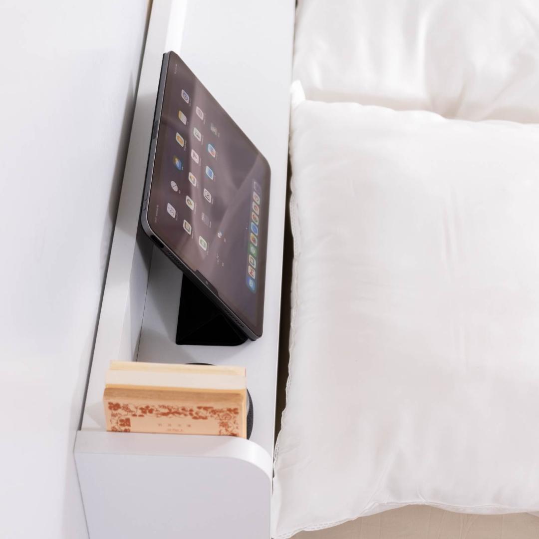 クイーン ベッドフレー ム 単品 収納 コンセント付 新品送料込 最短翌日着