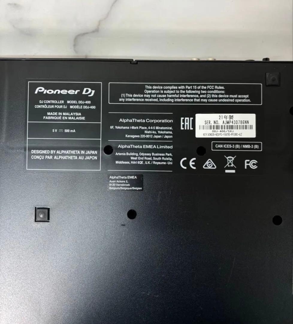 DJ機材　Pioneer DDJ-400 2021年製