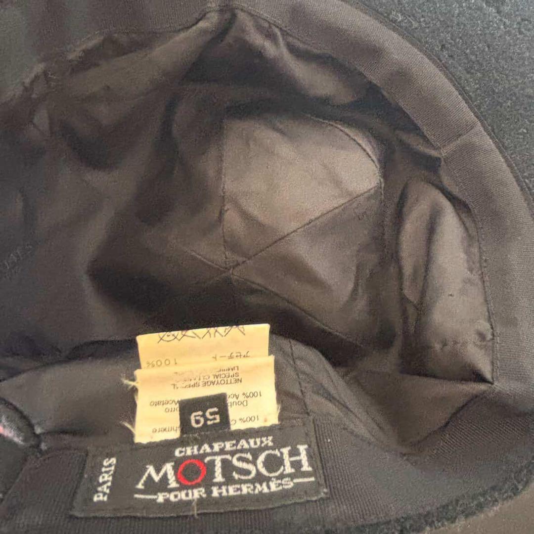 T*a様 HERMES エルメス コーデュロイ キャップ ブラック ロゴ刺繍