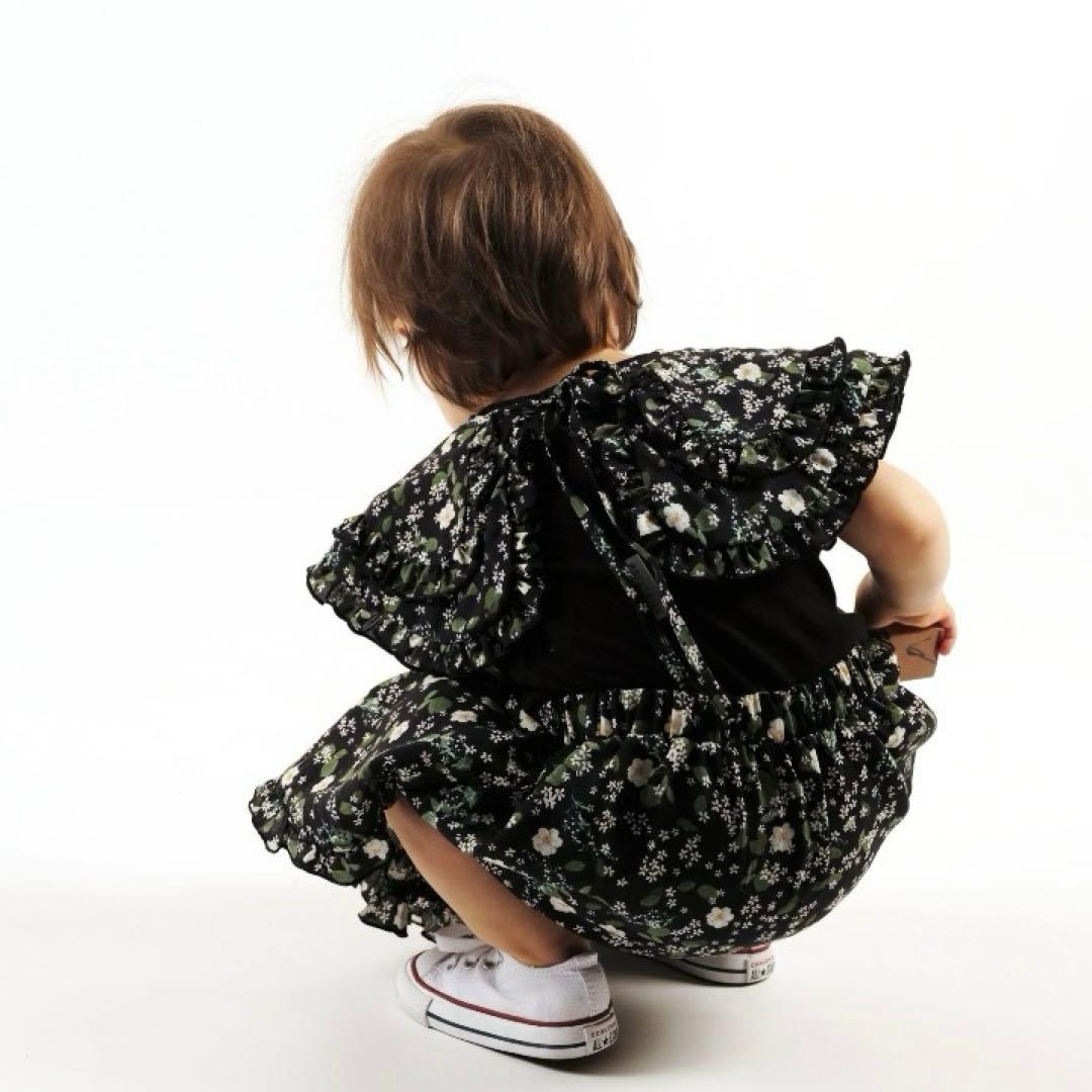 WOLF & RITA フリル襟の花柄ロンパースセットアップ　 74