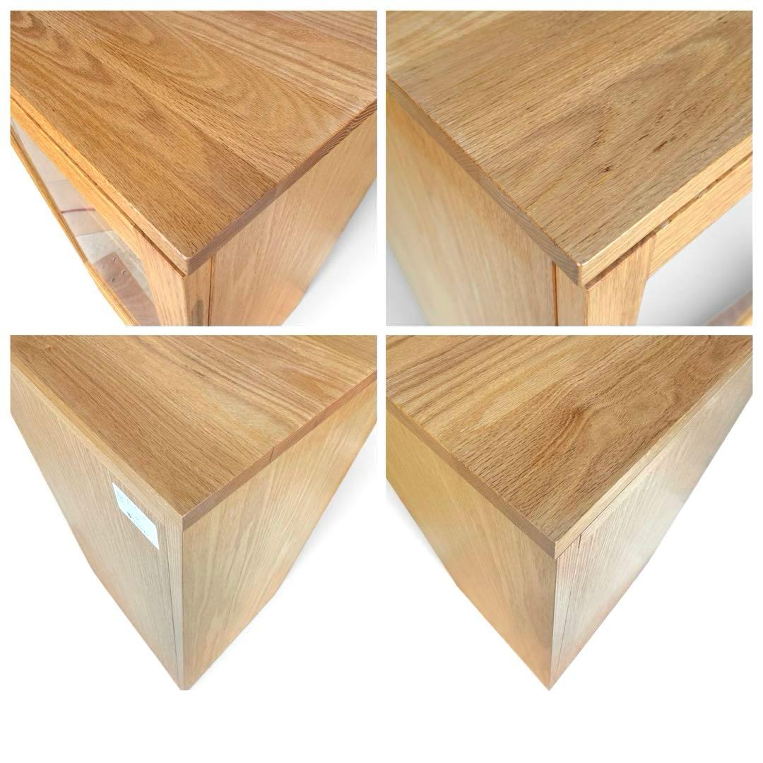 レグナテック ガラス扉　収納棚 引き出し付 無垢材 レッドオーク 幅50