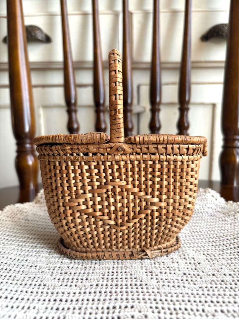 ♡ フランスアンティーク　ドールパニエ　人形用カゴ　プッペンパニエ　ハンドメイド