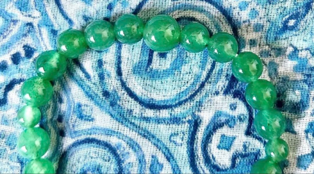 金運！幸運！豊かさ！ついに出品！天然石　ブラジル翡翠　お念珠　高野山　祈祷済み