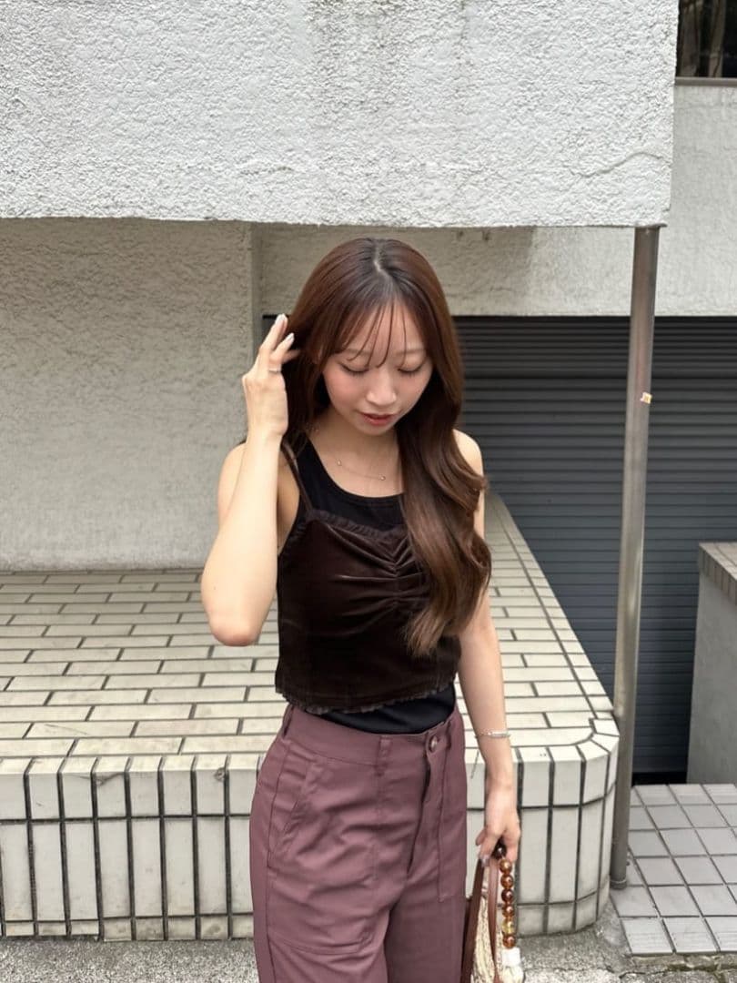 【完売入手困難】 ココディール 新品タグ付　ベロアビスチェキャミソール ブラウン