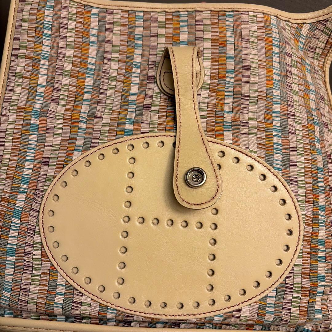 エルメス エヴリン1PM 斜め掛け ショルダーバッグ ベージュ マルチカラー