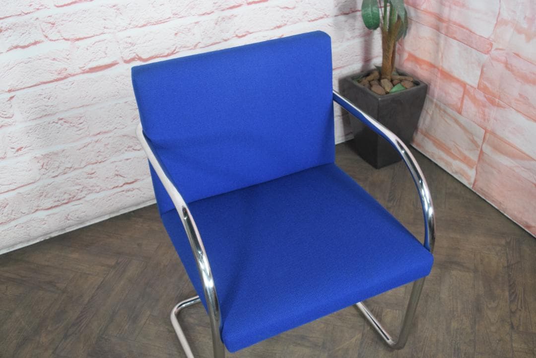 Knoll/ノル ブルーノ アームチェア チューブラー ファブリックブルー c