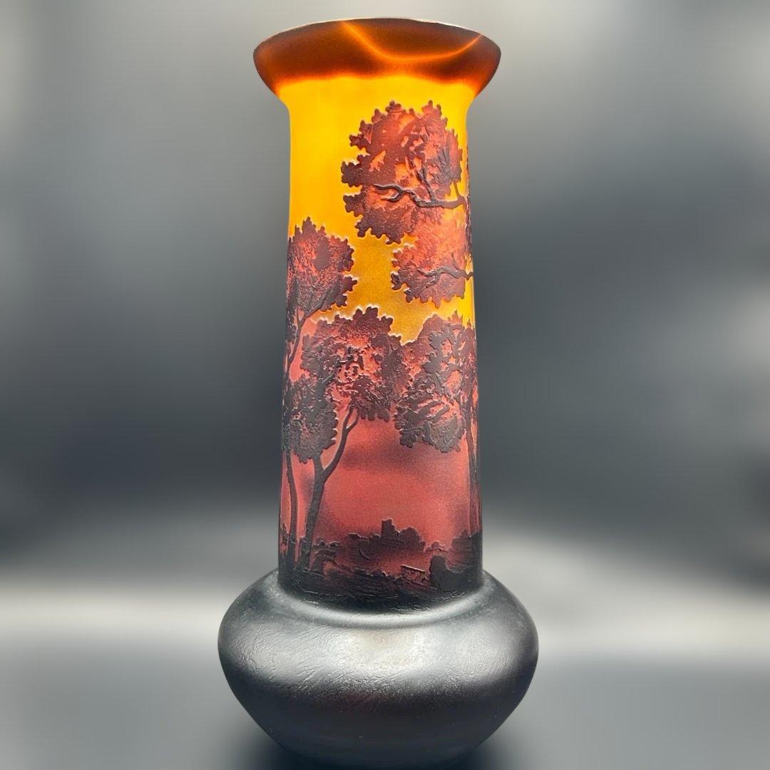 アンティーク レトロ 花瓶 植物 ガレ風 (美品）