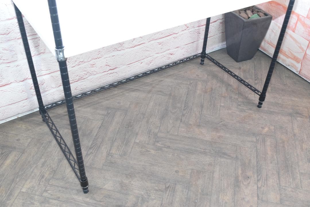 【在庫2台】ホームエレクター ワイヤーシェルフ 3方クロスバー ウッドシェルフ