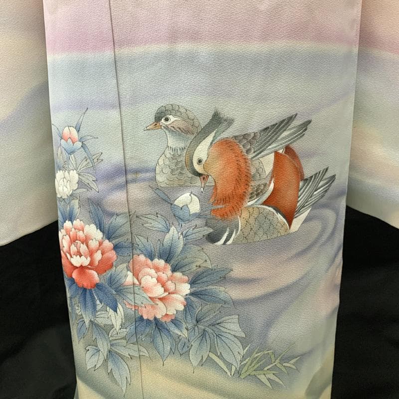 510ag67、小物類全て□七五三 七歳 女児 着物&袋帯 鳳凰 淡いパステル□