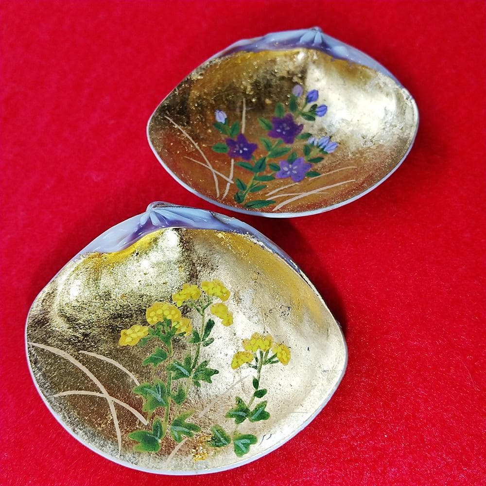 Toshi　純金泊　京洛の秋 貝桶と貝合わせ