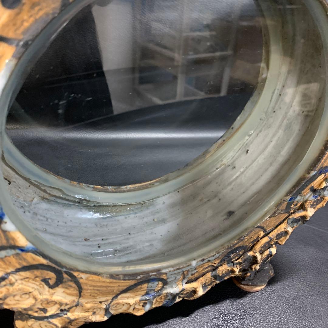 丸型の陶器の水槽　金魚・メダカ・インテリアに 和&アジアンテイスト