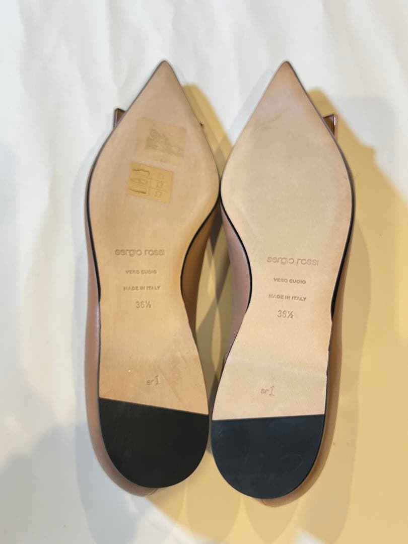 【新品】sergio rossi ポインテッドトゥ フラットシューズ 36.5