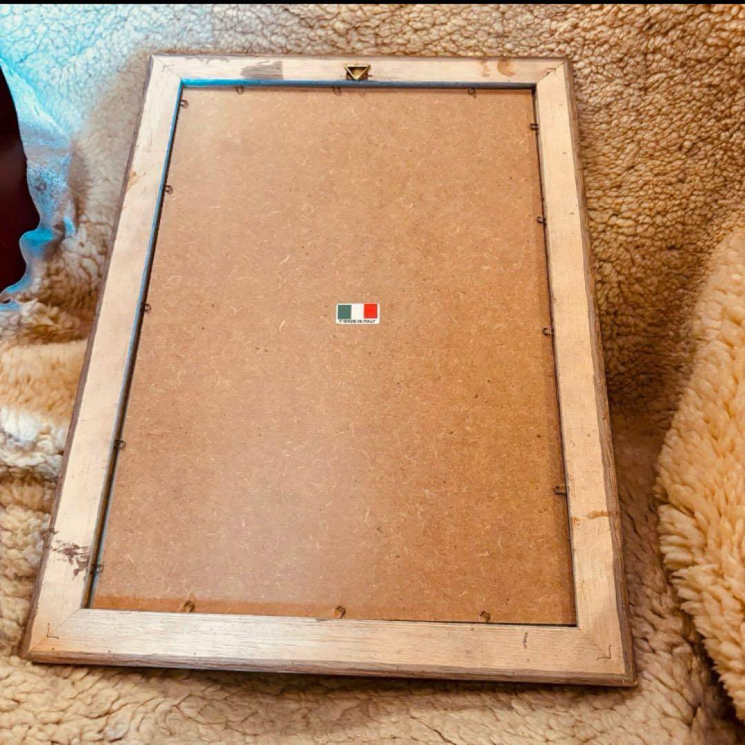 湯布院アンティーク イタリア製 ウォールミラー 壁掛け鏡 ゴールドカラー 額縁