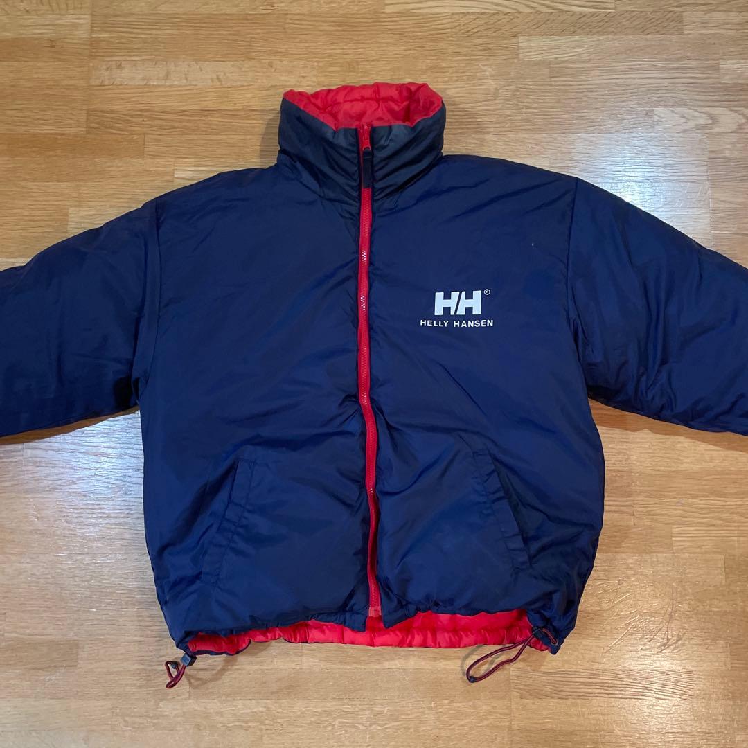 ヘリーハンセン ダウン 赤 紺 リバーシブル アウター ヌプシ ジャケット 古着