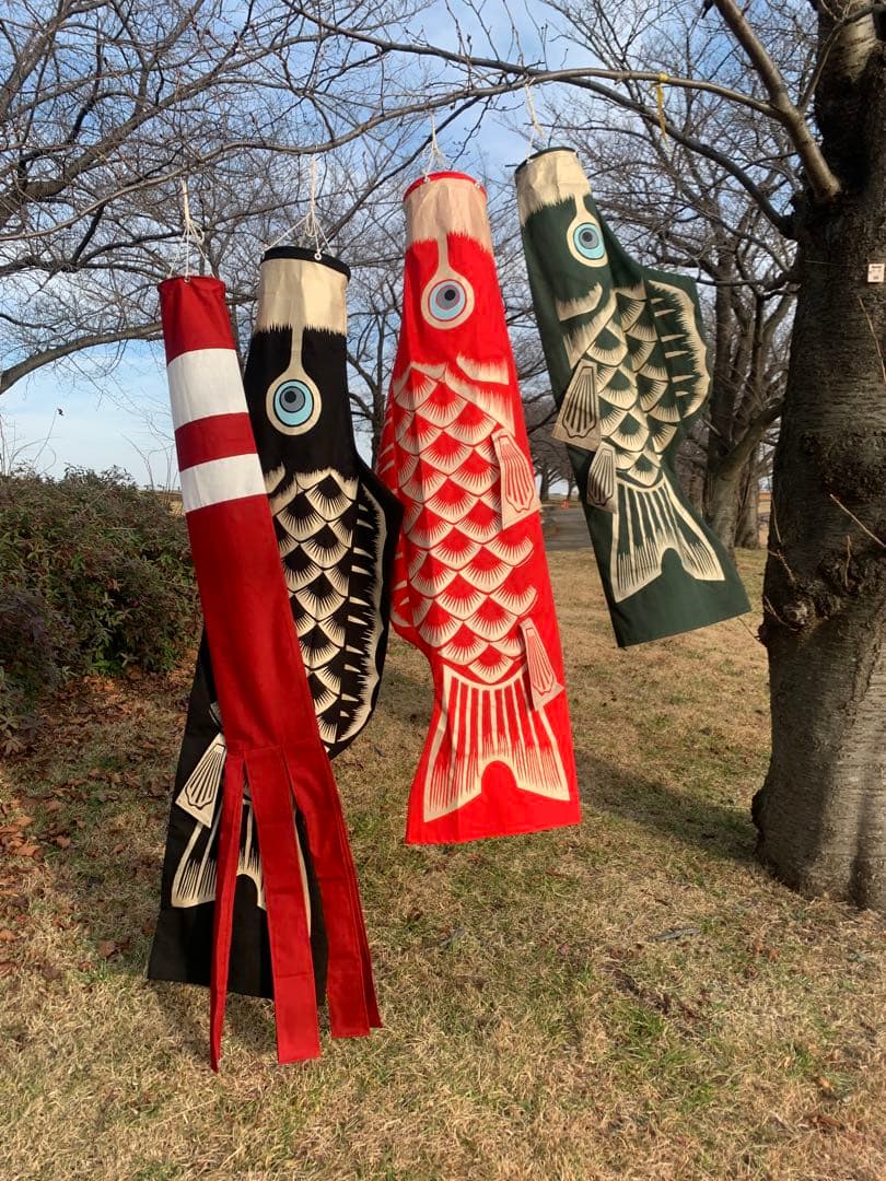 歌川広重「名所江戸百景 水道橋駿河台」手染め鯉のぼり　緑　1.5mセット鯉のぼり