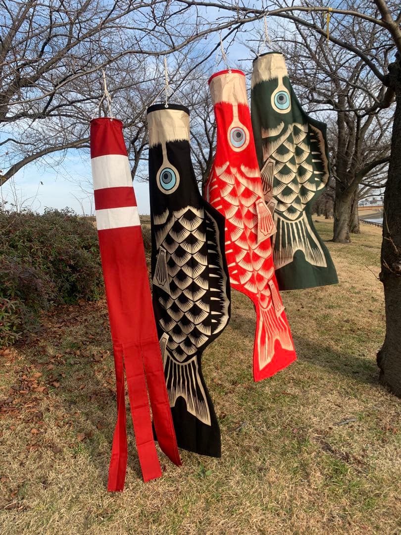 歌川広重「名所江戸百景 水道橋駿河台」手染め鯉のぼり　緑　1.5mセット鯉のぼり