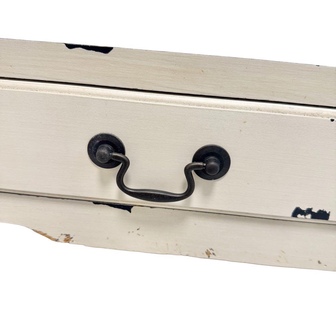 【廃盤】AZUMAYA 東谷 テーブル COL-013 ガラス天板 引き出し付き