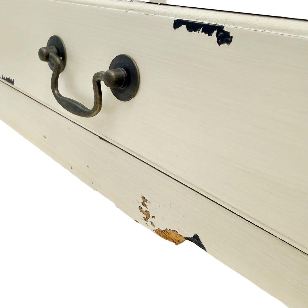 【廃盤】AZUMAYA 東谷 テーブル COL-013 ガラス天板 引き出し付き