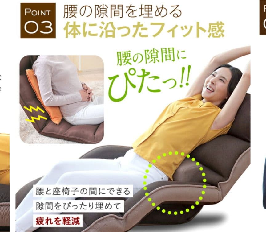 腰の神様がくれた座椅子 ロングタイプ人間工学デザイン座椅子