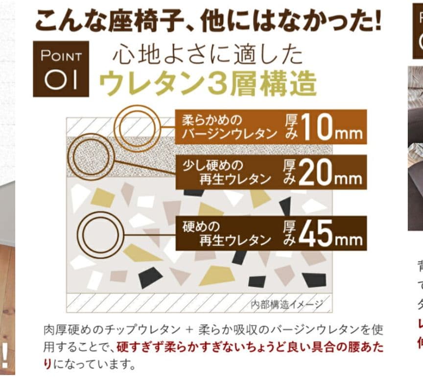 腰の神様がくれた座椅子 ロングタイプ人間工学デザイン座椅子