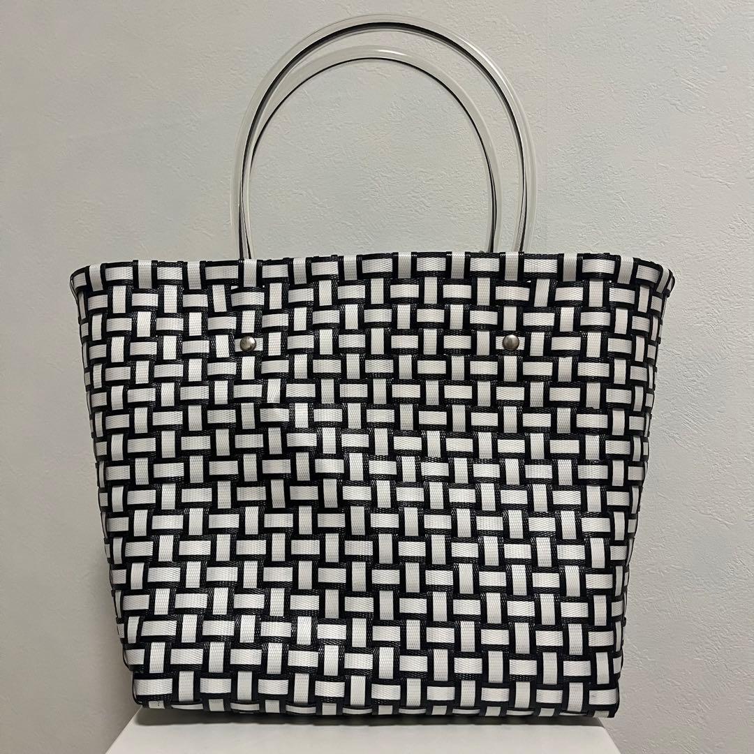 【美品】MARNI マルニ チェック柄 トート バスケット かごバッグ