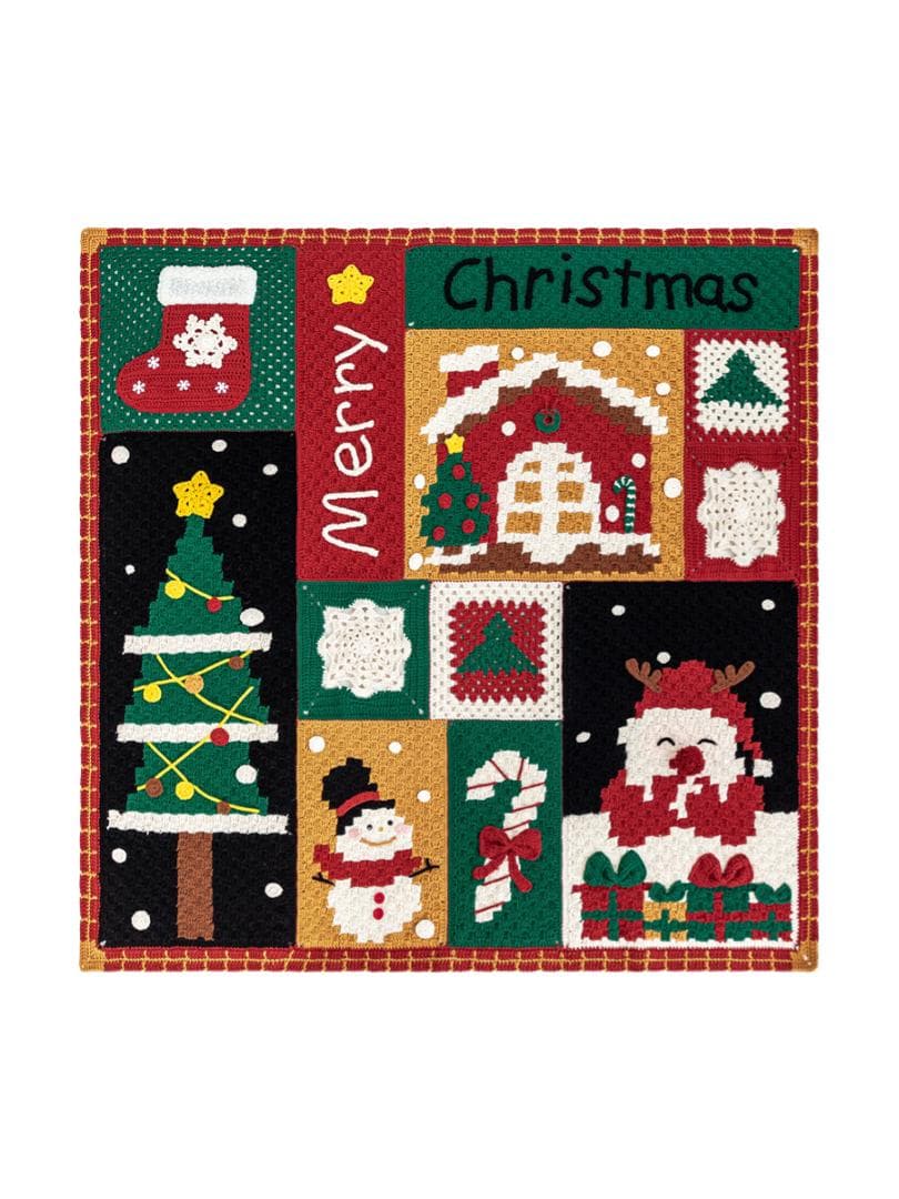 かぎ針編み✨ クリスマス タペストリー 膝掛け ベッド こたつ マルチ カバー