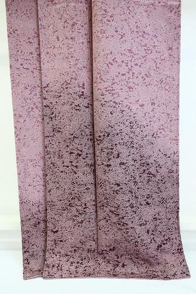 ★専用★美品 訪問着 紅藤色 縮緬地 枝葉 身丈165cm 裄丈68cm お洒落