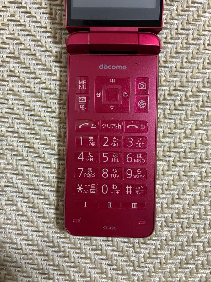 docomo DIGNO KY-42C 本体 レッド ガラホ 充電器付き