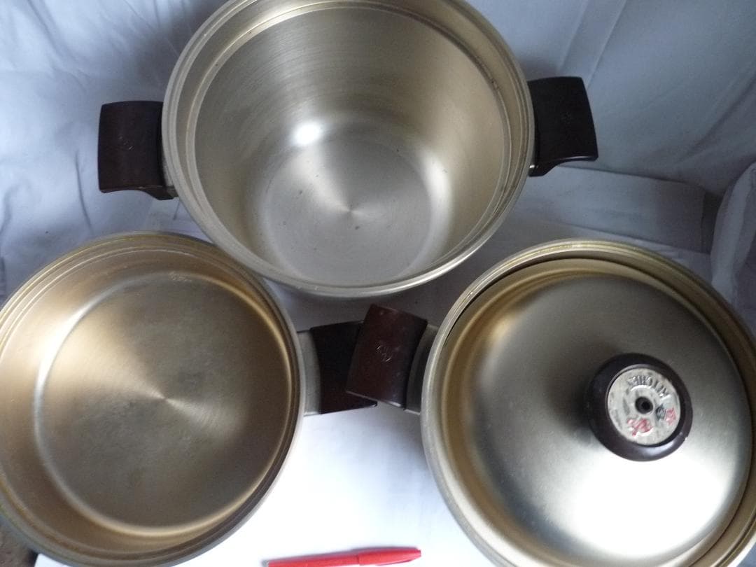 しばのキッチンゴールド鍋セット 径26、高さ18/13/8.5ｃｍ