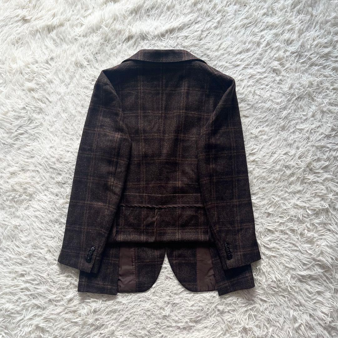 <極美品>TAGLIATORE カシミヤ ウール ブラウン ジャケット 44