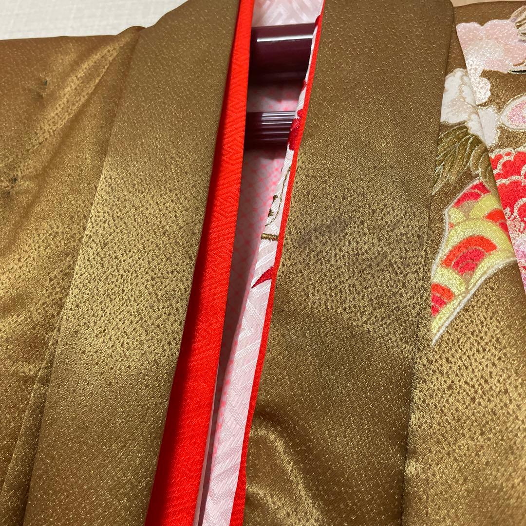 四ツ身 七五三 七歳お祝い着 襦袢付き 古典柄 着物7歳　十三詣り