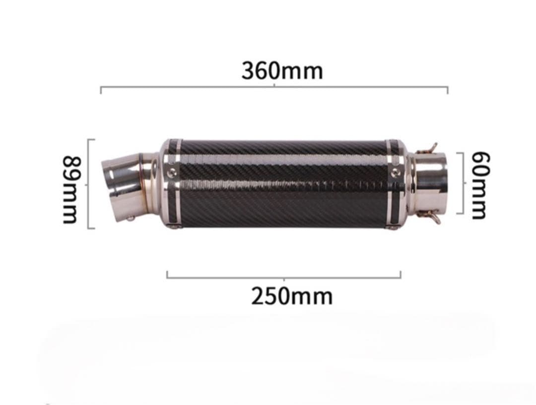 汎用 マフラー スリップオン サイレンサー カーボン 60.5