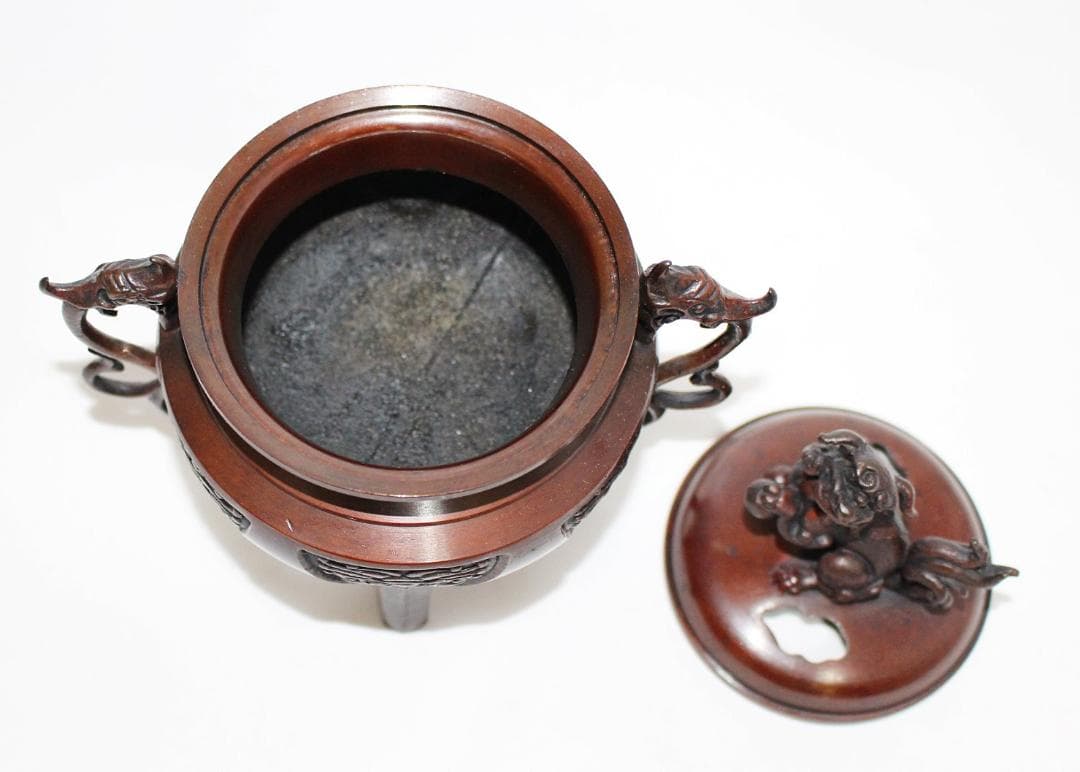 ★大幅値下げ★高岡銅器 大和型獅子蓋 香炉（小）瑞峰作