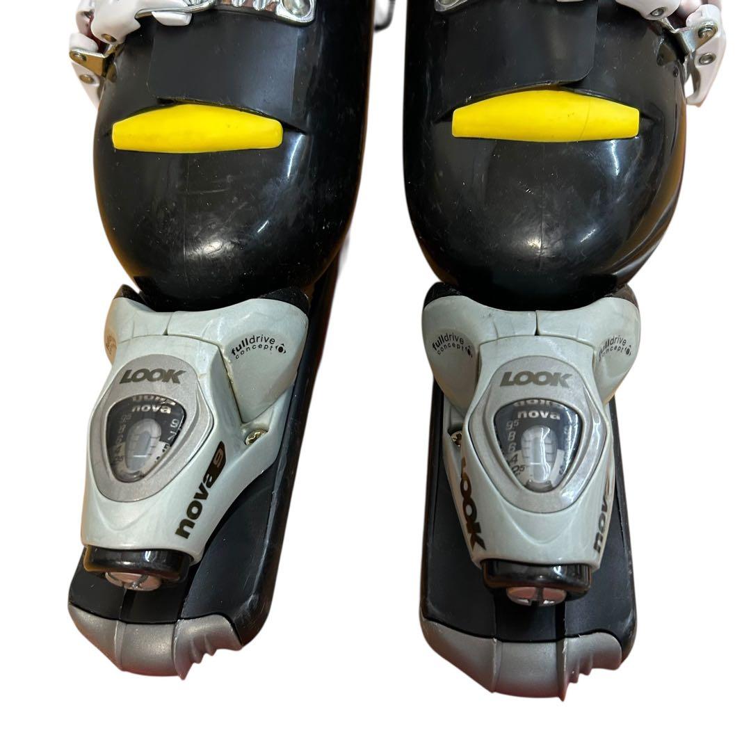 ⑥スキーブーツ、25cm280mmレディース大人女性セットスキー板、ストック3点