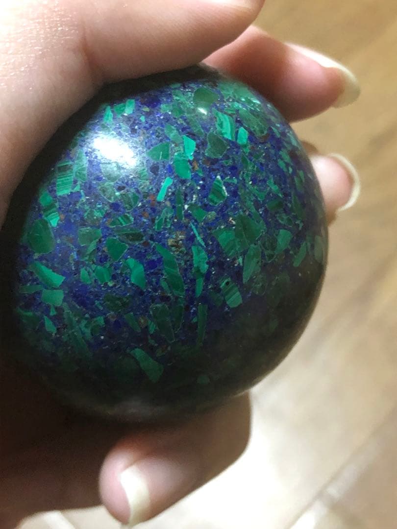 アズロマラカイト？　スフィア丸玉　約5センチ【匿名配送】