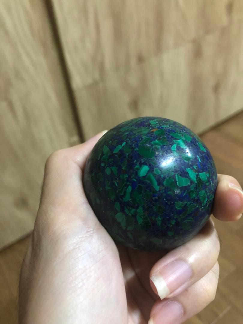 アズロマラカイト？　スフィア丸玉　約5センチ【匿名配送】