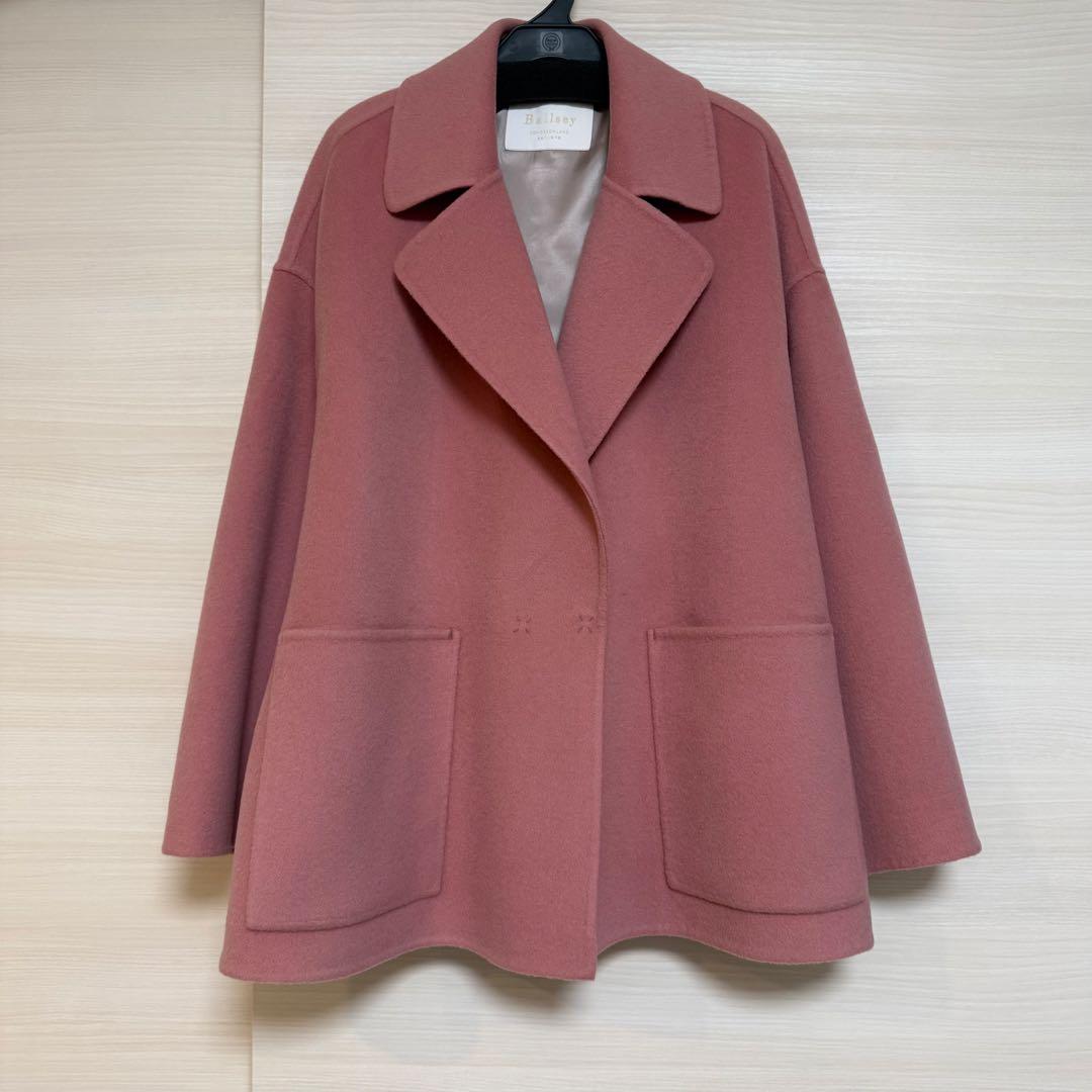 ボールジィ プレミアムウールリバーオープンカラーショートコート 34 ピンク