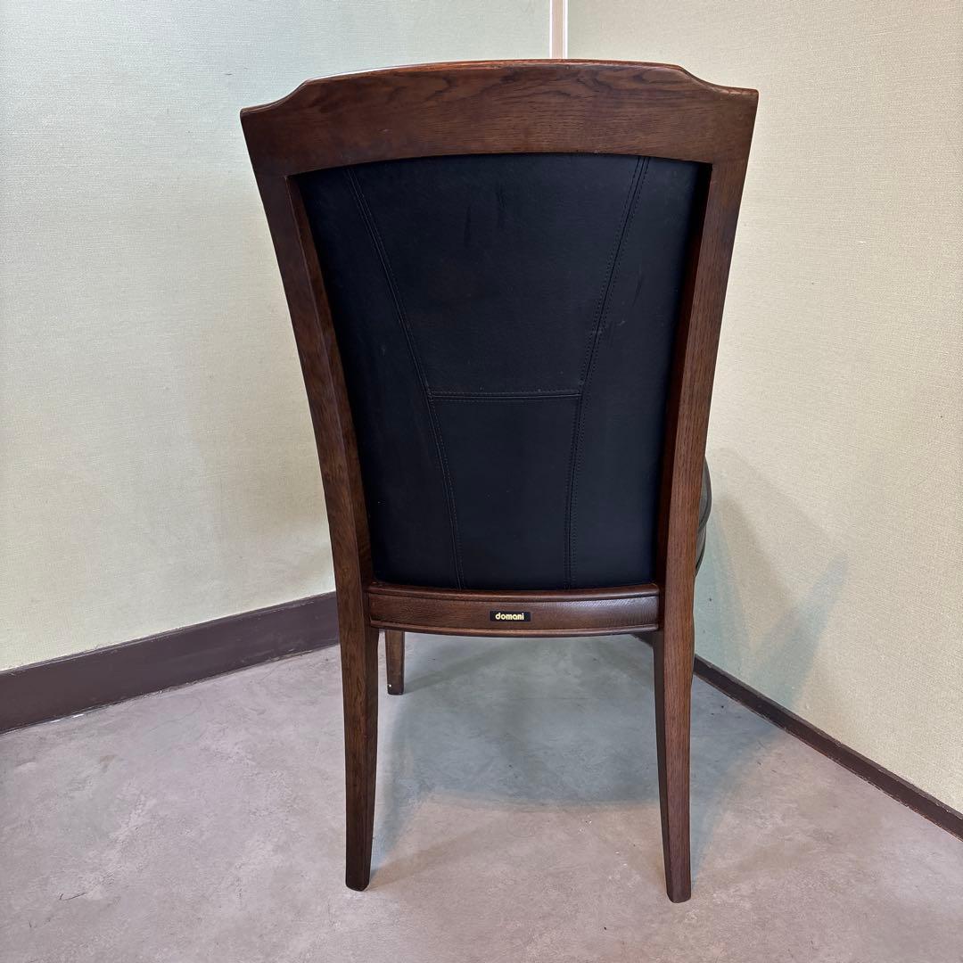 カリモク ダイニングチェア 1脚 本革 黒【domani】➀