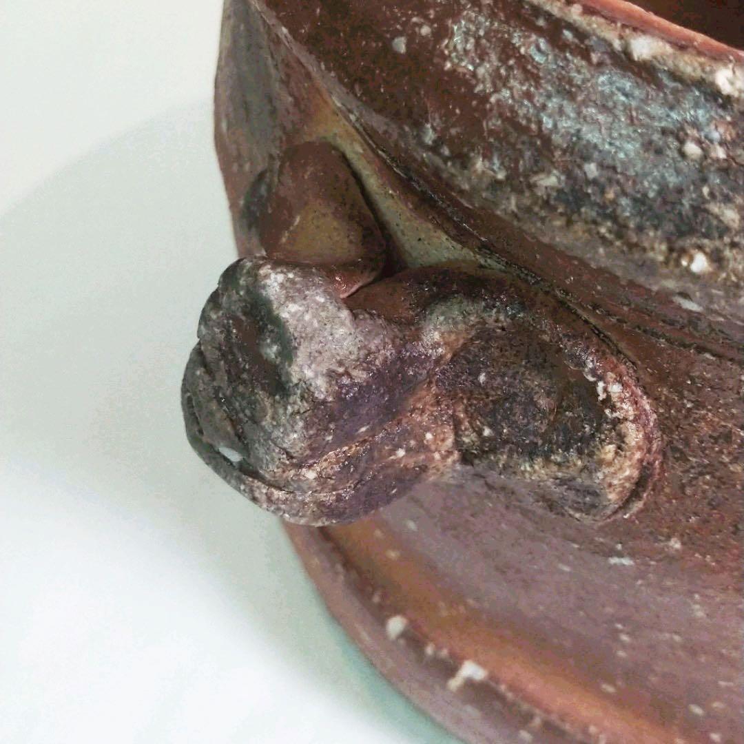 【茶道具】古来窯　上田光春作　信楽耳付水指