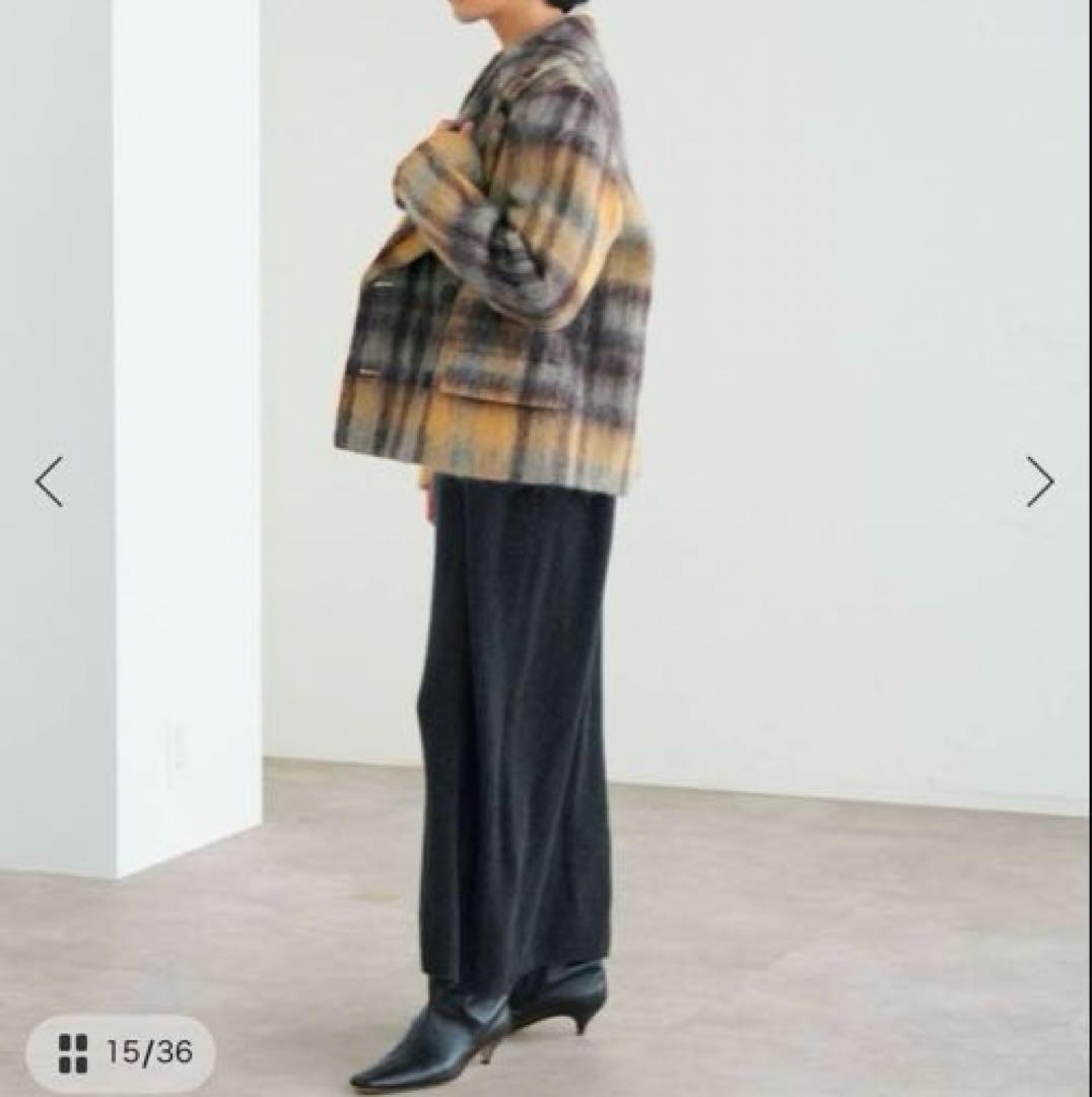 IENA 24AW チェックシャギーショートジャコット